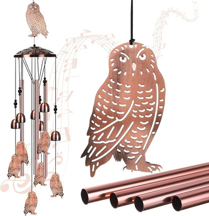 Briwooody Owl Wind Chimes for Outside Owl Gifts for Women Mom Metal Wind Chimes Memorial Birthday Decor for Outdoors Patio Garden Porch Home Yard Decoration