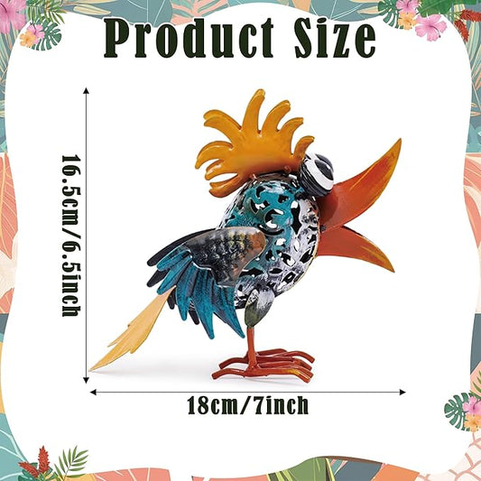 Bird Sculpture Yard Decor - Funny Open Mouth Big Eyes Metal Birds Statue for Garden Patio Lawn Outdoor Standing, Art Figurine Bookshelf Decoration Ornament Gifts for Housewarming Christmas