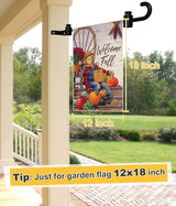 Koutemie Wall Garden Flag Stand Holder Pole with 2 Stoppers for 12 x 18 Outside Small Flags Décor, One Piece Wall Mounted Metal Garden Flag Scroll Hanger for Mailbox Post, Black
