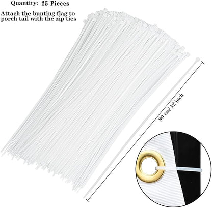 American Flag Bunting Patriotic Pleated Fan Flag USA Flags with Brass Grommets and Zip Ties for 4th of July Memorial Day Decoration Outdoor (4, 3x6 Feet)