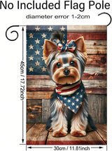 Patriotic Garden Flag Yorkie Dog American Flag 12x18 Double Sided 4th of July Decorative Outdoor Flag for Memorial Day Independence Day Yard Porch Home Decor Seasonal Flags