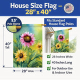 Caroline's Treasures Kentucky Goldenrod in Watercolor House Flag Large Porch Sleeve Pole Decorative Outside Yard Banner Artwork Wall Hanging, Polyester, House Size, Multicolor