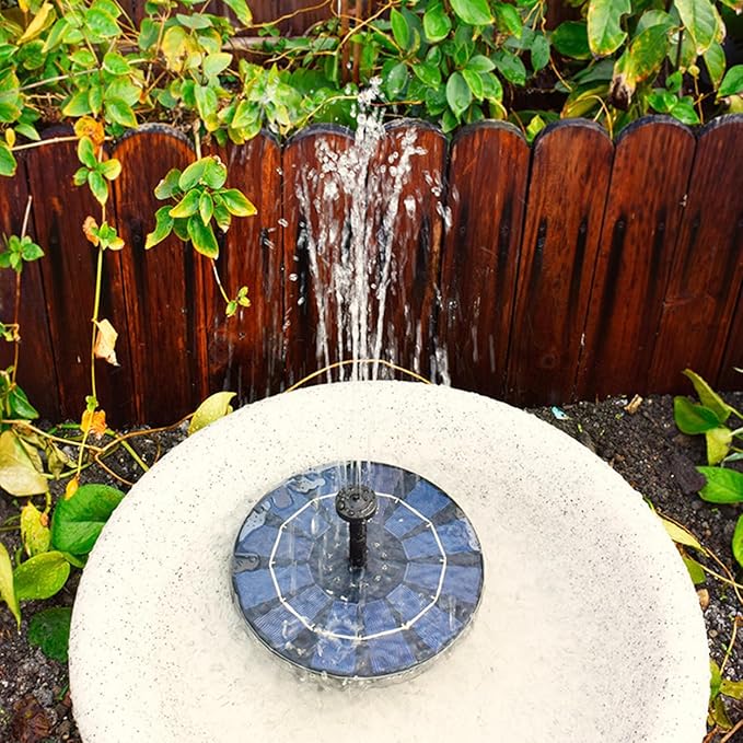 Meichoon Solar Fountain Pump 3.5W with 6 Nozzles Birdbath Water Feature Independent Floating Fountain for Gardens Ponds Fish Tanks Aquariums Outdoors MY01