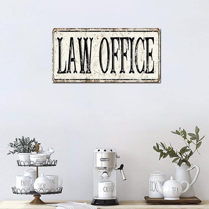 Madcolitote Personalized Law Office Street Sign Vintage Law Office Wood Signs Farmhouse Wall Art Rustic Wall Decorations for Living Room Home Decor for Home Man Cave 6x12in