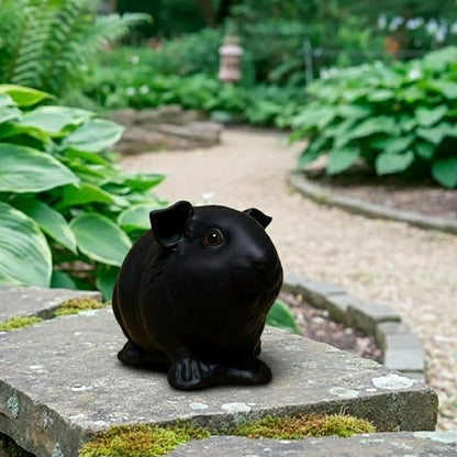 OLOMA Charming Guinea Pig Concrete Garden Figurine Detailed Animal Sculpture with Weatherproof Resin Layer Durable Outdoor Indoor Decor Accent for Yard Lawn Pathway Home