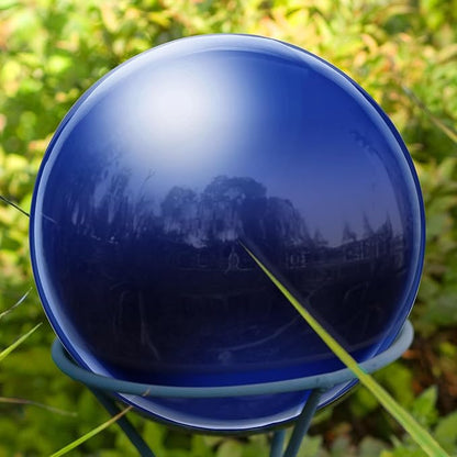 uxcell Gazing Ball 3 Inch 76mm Reflective Sphere Polished Hollow Ball, Stainless Steel Gazing Globe Mirror Ball for Home Garden Outdoor Decoration, Dark Blue