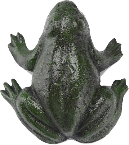BRASSTAR Cast Iron Simulation Green Frog Statue Paperweight Lawn Garden Home Office Desk Figurine Decor TQGJPT540
