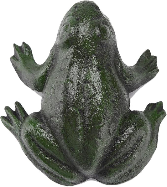 BRASSTAR Cast Iron Simulation Green Frog Statue Paperweight Lawn Garden Home Office Desk Figurine Decor TQGJPT540