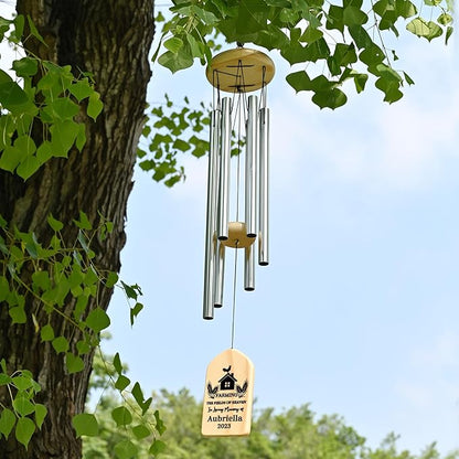 Sympathy Wind Chimes - Farming in Heaven Memorial Gifts - Sympathy Gifts for Loss of Loved One, Father, Husband, Brother, Farmer, Papa, Grandpa - in Memory of Loved One Who Farmed