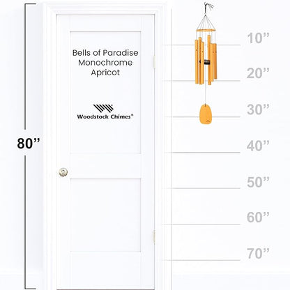 Woodstock Chimes Bells of Paradise Medium 32" Apricot Wind Chime for Outside, Outdoor Memorial Gift, Wind Chimes for Backyard, Porch, Garden Patio Decor BPMAP