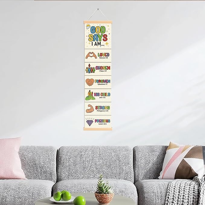 Identity in Christ Banner, Church Banner, Christian Rustic Hanging Door Flag, Farmhouse Decorations Outdoor Indoor, Church Activity Decor, Bible Lesson, Scripture and Words Decorations