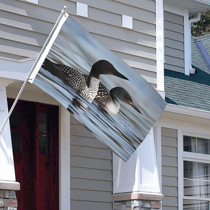 Loon Birds Flag 3x5 Ft Outdoor Heavy Duty Double Sided Garden Flag Vivid Color and Fade proof - Yard Flags for Outside Holiday Banner with Grommets, Wall Art Hanging Poster