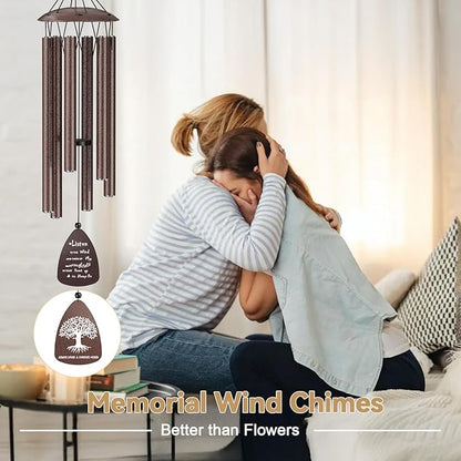 Memorial Wind Chimes for Outside, Sympathy Gift for Loss of Loved One Prime Mom Dad, Ideal for Bereavement & Funeral & Remembrance，Garden Patio Outdoor Use