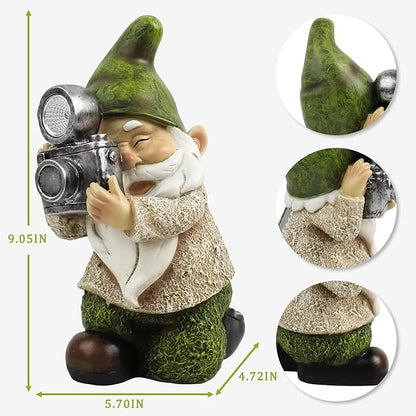 Garden Gnomes Decorations for Yard - Garden Gnome Solar Statue Funny Outdoor Decor for Yard,Patio,Lawn,Unique Housewarming Gifts
