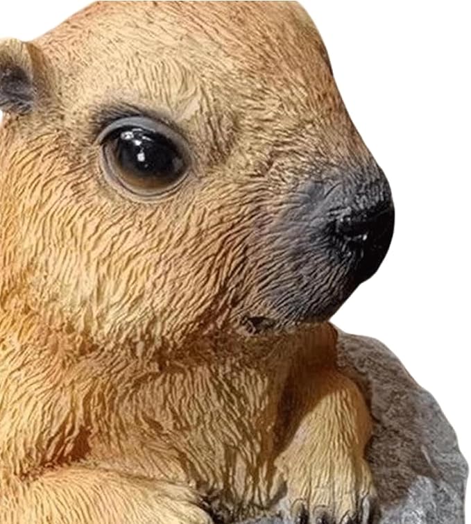Garden Statues Bothyi Garden Groundhog Statue Lawn Ornament Collectibles Cute Yard Art Sculpture Resin Animal Figurine for Flowerpot Outside Garden Yard Ornaments Decor