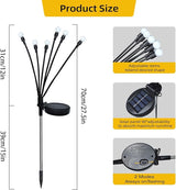 4 Pack Solar Garden Lights Outdoor, 24 LED Firefly Light, Solar Fairy Lights for Outside Waterproof, 2 Modes, Fairy Lightss for Garden Pathway & Patio Decor