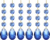 PATIKIL Teardrop Crystal Chandelier Pendants Beads, 6 Pack 120mm Length 38mm Chandelier Prisms Parts Ornaments Hanging Beads for DIY Arts Crafts Decoration, Light Blue