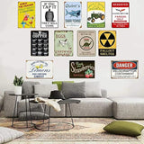 Retro Tin Signs Vintage Style Beware Of Shark Metal Sign Iron Painting for Indoor & Outdoor Home Bar Coffee Kitchen Wall Decor 12 x 8 INCH