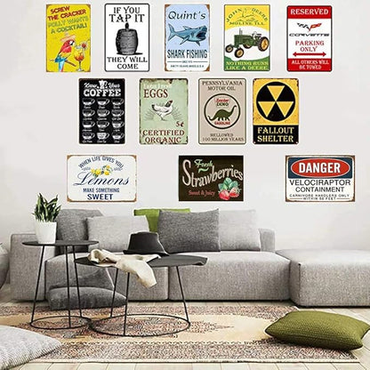 Retro Tin Signs Vintage Welcome To Our Patio Metal Sign Iron Painting for Indoor & Outdoor Home Bar Coffee Kitchen Wall Decor 12 x 8 INCH