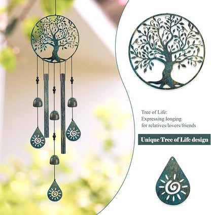 Wind Chimes for Outside Tree of Life Wind Chimes Windchimes Outdoors Tree of Life Wind Chimes for Outside Gifts for Mom, Grandma, Daughter, Decoration for Home, Garden, Patio, Backyard