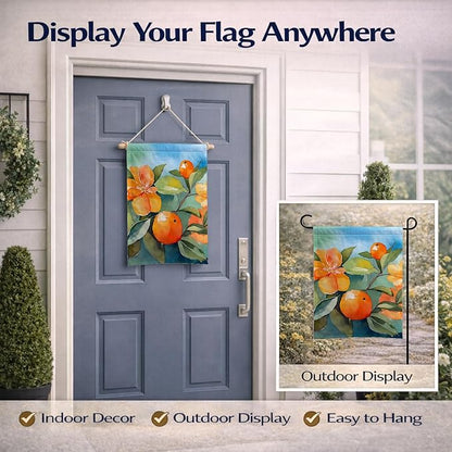 Caroline's Treasures Florida Orange Blossom in Watercolor Garden Flag Mailbox Flag Decorative Yard Flag Banner Outside Patio Artwork Yard Flower Beds, Garden Size, Multicolor