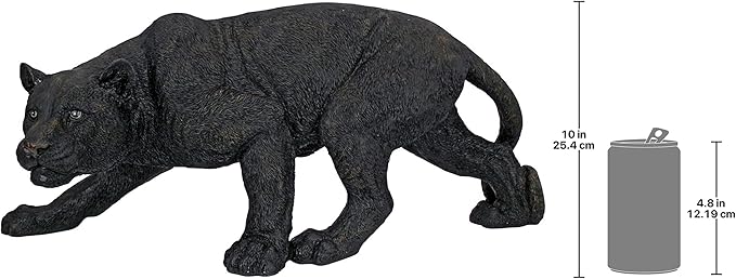 Design Toscano Shadowed Predator Black Panther Garden Statue, Medium 26 Inch, Polyresin, Black
