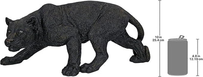 Design Toscano Shadowed Predator Black Panther Garden Statue, Medium 26 Inch, Polyresin, Black