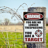 Yniaun Decor Funny No Trespassing Metal Tin Signs Coffee Bar Garage Vintage Wall Decor Gifts 12 X 8 Inches Outdoor & Indoor - Warning You Are No Longer Trespassing You Are a Target
