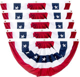 2x4 Ft American Pleated Fan Flag, Patriotic Half Fan Bunting Flag, Indoor Outdoor for Red White Blue USA 250th Anniversary 4th of July Decoration Patriotic Decor Memorial Day (Set of 5)
