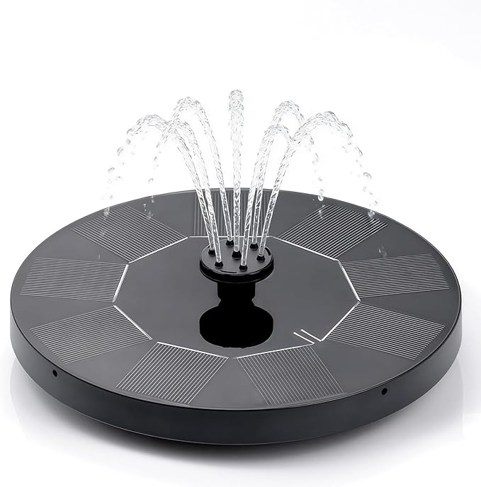 Solar Bird Bath Fountain, Free Standing Floating Solar Powered Water Fountain Pump for Bird Bath, Garden, Pond, Pool, Outdoor