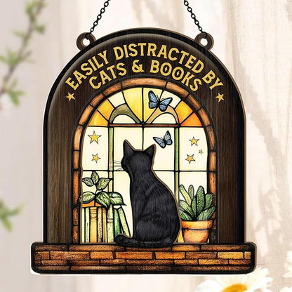 Jesuspirit - Window Hanging Suncatcher – Crystal Clear Acrylic & Wood Sun Catcher for Home Decor, for Women (Your Book Nook, 8 Inches)