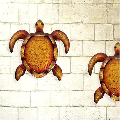 Sculpture Tabletop Metal Turtle Wall Decor Bathroom Glass Art Iron Sculpture Outdoor Blue Hanging Bedroom Patio Porch Or Fence