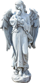 Joseph's Studio Angel Holding Baby Garden Statue – 25.5" Tall Religious Outdoor Décor – Durable Resin, Inspirational Christian Yard Sculpture