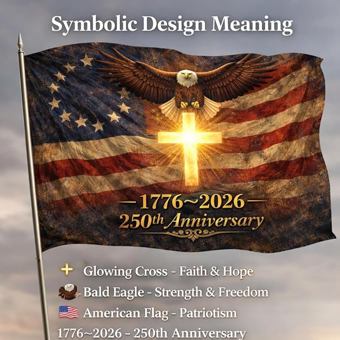 US 250 Flag – 250th Anniversary USA Double Sided 3-Ply Outdoor Flag, We The People 1776-2026 Patriotic Yard & House Banner for 4th of July (5, 4X6)
