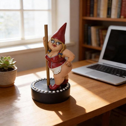 Outdoor Gnome Statue 6 Inch Red-Dancing Gnome Figurine Brings Playful Whimsical Art to Your Garden Great Indoor Outdoor Decoration for Patio Lawn Yard and Home
