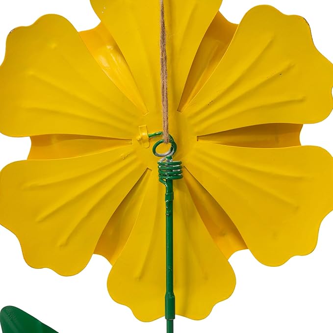 Glitzhome 3 Set Metal Flower Yard Stake, 39.5" Summer Outdoor Garden Stake Decoration Metal Flower Sticks for Lawn Yard Patio (2 Functions)