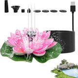 Solar Fountain Bird Bath - Stunning Pond Fountain, Unique Shape | Versatile Water Fountain with Nozzles, Excellent Option for Beautifying Outdoor Areas, Pools, and Encouraging Wildlife Visit