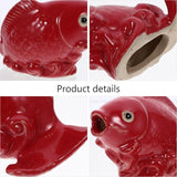 Ceramic Carp Fountain Spray Nozzle Garden Outdoor Decorative Pond Fish Statue Water Spout Accessory for Yard Patio 4.33X3.14X2.83In