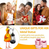 Garden Decor Chicken Solar Statues,Unique Garden Statues Chicken with Solar Lantern Waterproof,Birthday Gifts for Women Mom Grandma,Front Patio Balcony Yard Art Lawn Ornaments Porch Outdoor Decoration