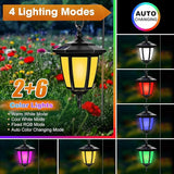 Viewsun 34 Inch Solar Hanging Lights, Shepherd Hook Lights with 4 Lighting Modes Waterproof Outdoor Decorative Solar Lantern Lights for Garden Decor, Patio, Backyard, Pathway, 6 Pack