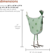 Alpine Corporation 21" Tall Outdoor Metal Polka Dot Standing Hen Yard Statue, Green