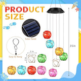 Wonderjune Solar Wind Chimes Nautical Ball Beach Theme Lights Outdoor Mobile Wind Chime LED Light for Garden Patio Yard Porch Decoration Gifts(Multicolor)