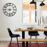 Large Outdoor Clock, Patio Decorative Wall Clock Silent Non Ticking Battery Operated, 20 Inch Modern Black Metal Clock for Pool Area, Living Room, Farmhouse, Kitchen