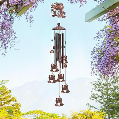 Frog Gifts Wind Chimes for Outside, Outdoors Metal Frogs Windchimes with S Hook for Women Men Mom Grandma, Sympathy Memorial Frog Gift for Birthday Home Patio Porch Backyard Yard Garden Decoration