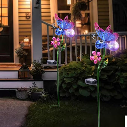 Bshine Solar Butterfly Outdoor Garden Decorative Lights, Waterproof Metal Stake Solar LED Lights Garden Decor Backyard, Pathway, Path, Lawn Ornaments for Woman Mom, Valentine's Day Outdoor Decor