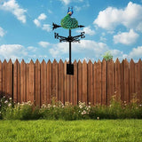 Colorful Red-Crowned Crane Weather Vane Metal Peacock Rooftop Weathervane Iron Wind Direction Indicator Garden Statue Yard Decor Lawn Ornament (Crane C)