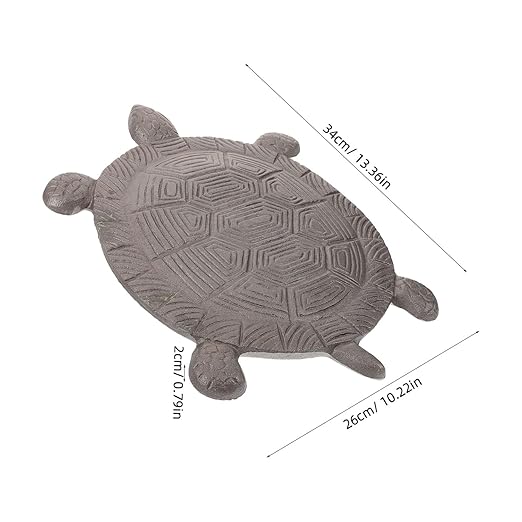 POPETPOP Cast Iron Stepping Stone for Garden Pathway Decorative Outdoor Lawn Paver Sturdy 12 Tortoise Shape for Walkways Vintage Style Garden Accessory