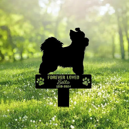 Custom Biewer Terrier Metal Memorial Garden Stake Personalized Pet Grave Marker Name Sign Remembrance Stake Decor Sympathy Dog Loss,Outdoor Statues for Yard Garden Lawn Patio Pathway Grave Gift.