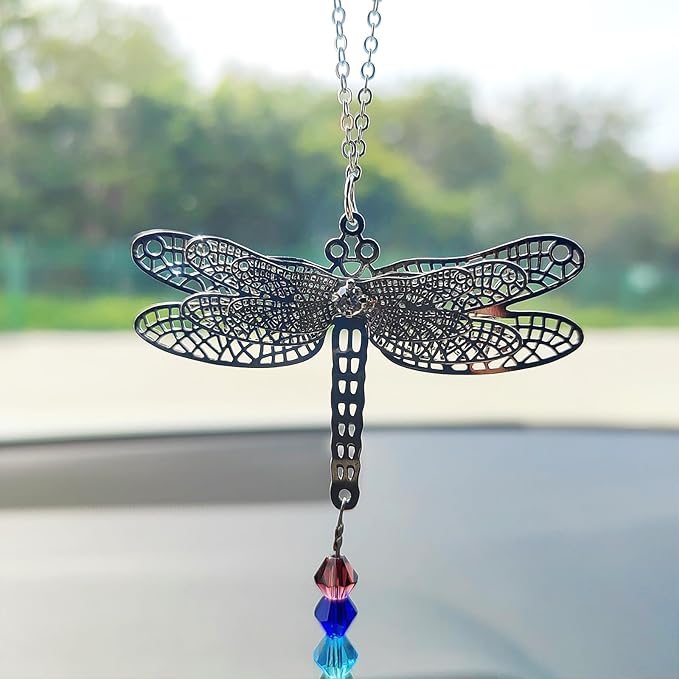 Crystal Sun Catcher Rear View Mirror Accessories, Colorful Crystals Suncatcher Car Mirror Hanging Accessories Car Decor, Hanging Ornament for Window Home Garden etc.