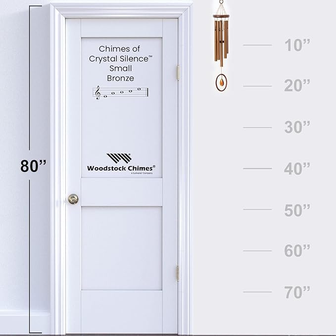 Woodstock Chimes Signature Collection, Chimes of Crystal Silence Small (21'') Bronze Wind Chimes for Outdoor, Patio, Home or Garden Decor (SMCBR)